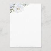 花の植物性ほこりっぽい結婚ブルーの挿入カード エンクロージャーカード (裏面)