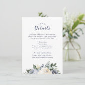 花の植物性ほこりっぽい結婚ブルーの挿入カード エンクロージャーカード (スタンド正面)