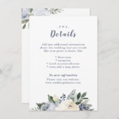 花の植物性ほこりっぽい結婚ブルーの挿入カード エンクロージャーカード (正面/裏面)