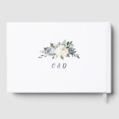 花の植物性ほこりっぽい青結婚フローラのゲスト ゲストブック (裏面)