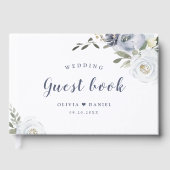 花の植物性ほこりっぽい青結婚フローラのゲスト ゲストブック (正面)