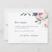 花の植物性ピンクあなたは私の花の女の子だろうか 招待状 (裏面)