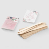 花の植物性ピンクのフローラ結婚式プログラム ハンドファン (組立なし)