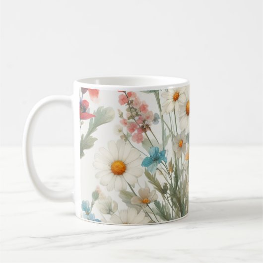 花の植物性メドレー コーヒーマグカップ (左)