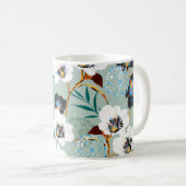 花の植物性ヴィンテージ花柄 コーヒーマグカップ (正面右)