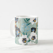 花の植物性ヴィンテージ花柄 コーヒーマグカップ (正面左)