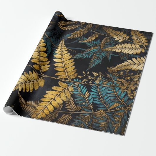 花の植物模様シダ#nature ラッピングペーパー (アンロールド)