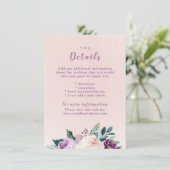 花の植物紫色結婚の挿入カード エンクロージャーカード (スタンド正面)