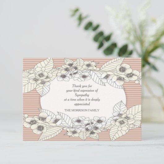 花の楕円形の死別のサンキューカード サンキューカード (スタンド正面)