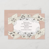 花の楕円形の死別のサンキューカード サンキューカード (正面/裏面)