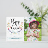 花の楽しいイースター写真カード 招待状 (スタンド正面)