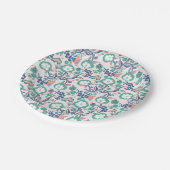 花の楽しいプリント ペーパープレート (アングル)