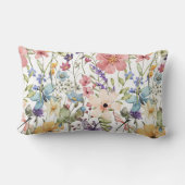 花の楽園の白 ランバークッション (裏面)