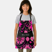花の模様がピンクの花 エプロン (インサイチュ)