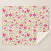 花の模様が花を邪魔 シェルパブランケット (正面(横))