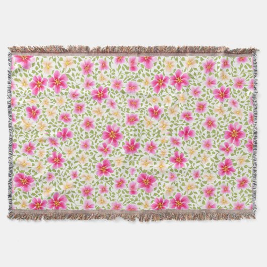花の模様が花を邪魔 スローブランケット (正面)