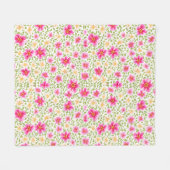 花の模様が花を邪魔 フリースブランケット (正面(横))