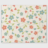 花の模様の包装紙 ラッピングペーパー (フラット)