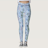 花の模様の大花の名パーソナライズされた前 レギンス (正面)
