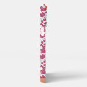 花の模様の大花の名パーソナライズされた前 iPhoneケース (右側面)