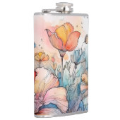 花の模様の水色 フラスク (右)