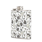 花の模様を持つゴシック動物スカル フラスク (左)