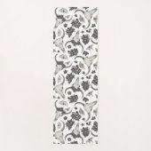 花の模様を持つゴシック動物スカル ヨガマット (正面)