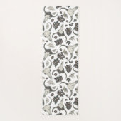 花の模様を持つゴシック動物スカル ヨガマット (裏面)
