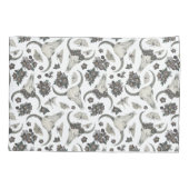 花の模様を持つゴシック動物スカル 枕カバー (裏面)