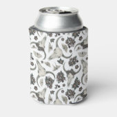 花の模様を持つゴシック動物スカル 缶クーラー (缶裏面)
