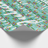 花の模様パーソナライズされた ラッピングペーパー (角)