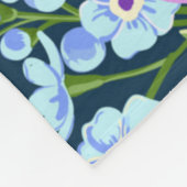 花の模様花のフル開花ブルーパープル フリースブランケット (角)