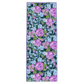 花の模様花のフル開花ブルーパープル ワインギフトバッグ (裏面)