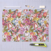 花の模様葉鳥の牡丹 薄葉紙 (クラフト)