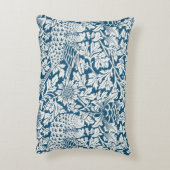 花の模様離れ花鳥の青 アクセントクッション (裏面(縦))