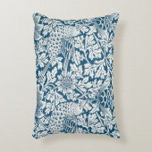 花の模様離れ花鳥の青 アクセントクッション (正面(垂直))