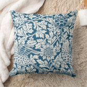 花の模様離れ花鳥の青 クッション (ブランケット)