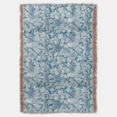 花の模様離れ花鳥の青 スローブランケット (正面縦)
