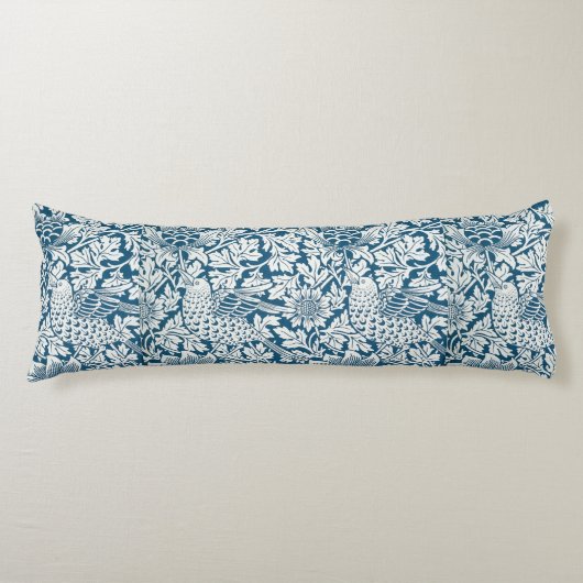 花の模様離れ花鳥の青 ボディピロー (正面)