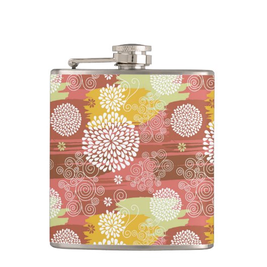 花の模様2 フラスク (正面)