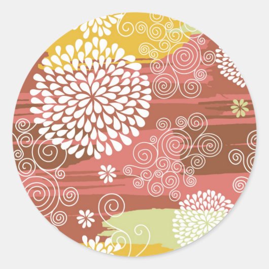 花の模様2 ラウンドシール (正面)