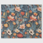 花の模様4 |折り返し紙 ラッピングペーパー (フラット)