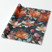 花の模様5 |折り返し紙 ラッピングペーパー (アンロールド)