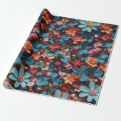 花の模様6 |折り返し紙 ラッピングペーパー (アンロールド)