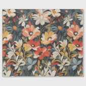 花の模様9 |折り返し紙 ラッピングペーパー (フラット)