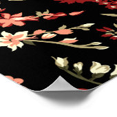 花の模様。シームレスなフローラ背景 ポスター (角)