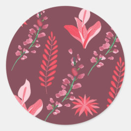 花の模様。 ラウンドシール