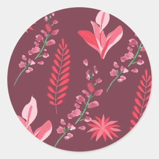 花の模様。 ラウンドシール (正面)