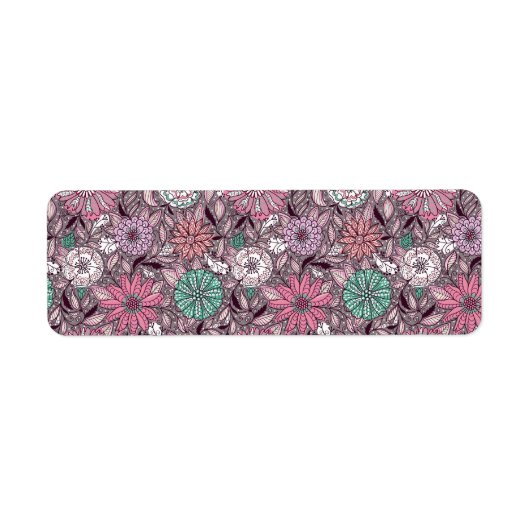 花の模様 ラベル (正面)