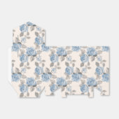 花の模様。ヴィンテージ青バラ フェイバーボックス (折り畳みなし)